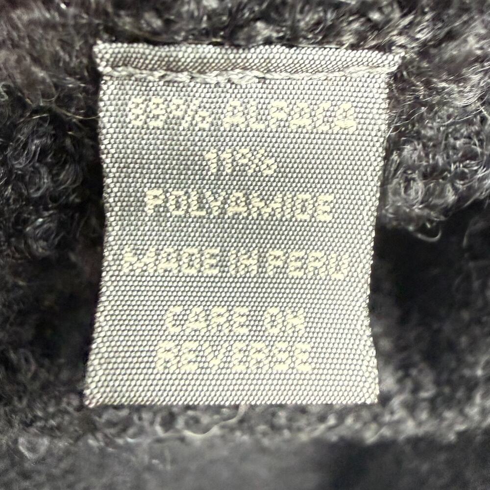 Classic Alpaca Embroidered Duster Cardigan Coat Womens L Black Cream Clasp Peru - Picture 8 of 9